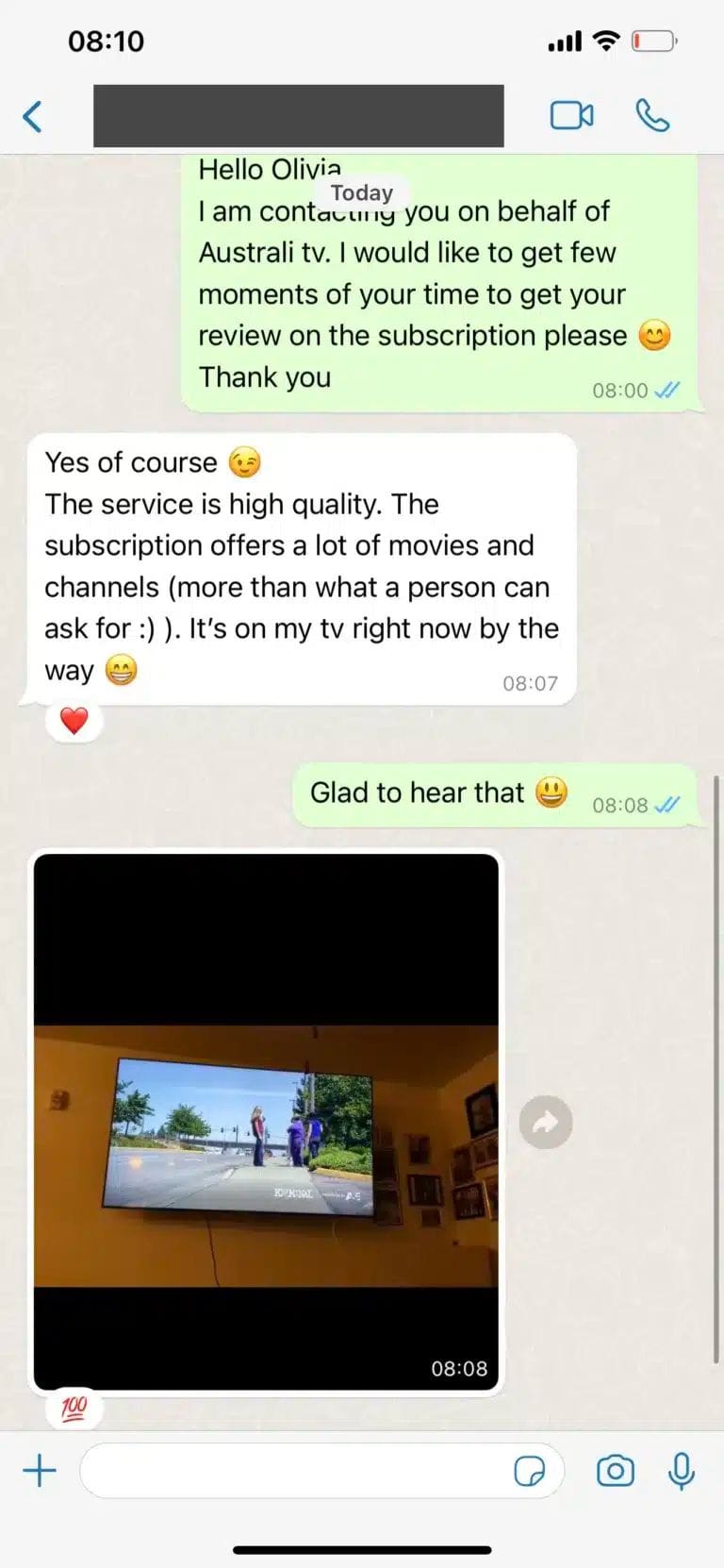 Customer WhatsApp review screenshot 3